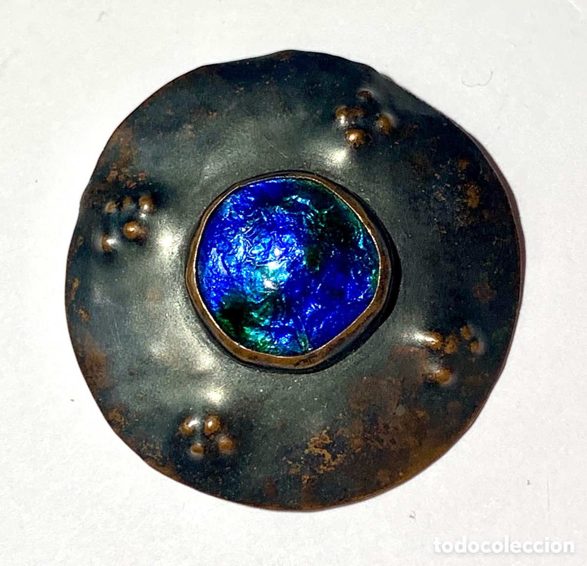 Joyeria: Broche antiguo de cobre estilo Arts and Crafts - 1900-1920 - Hecho a mano - Estilo Ruskin