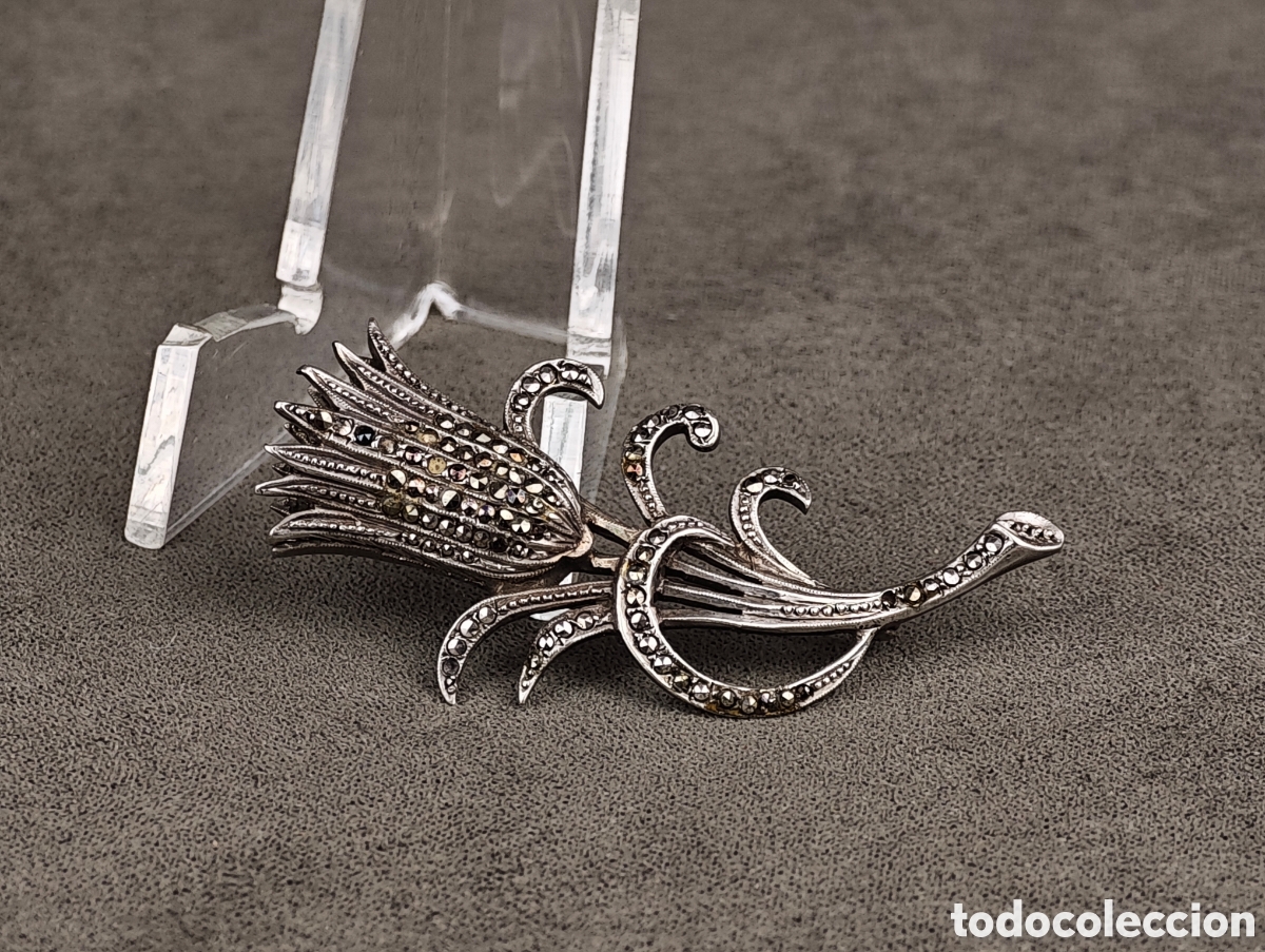 Joyeria: Antiguo Broche de Plata y Marcasitas - Foto 5