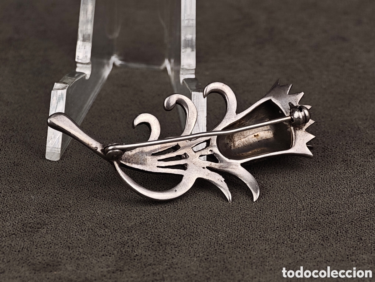 Joyeria: Antiguo Broche de Plata y Marcasitas - Foto 7
