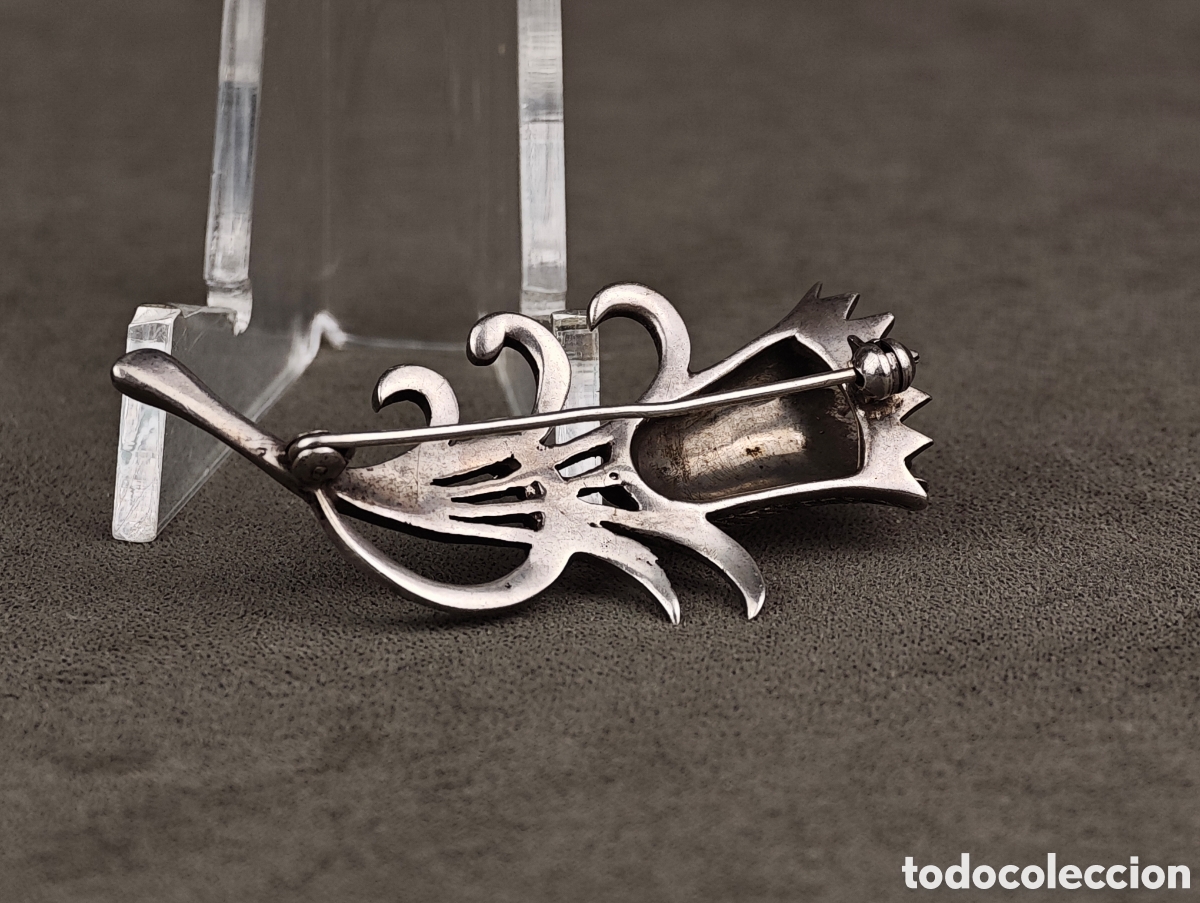 Joyeria: Antiguo Broche de Plata y Marcasitas - Foto 9