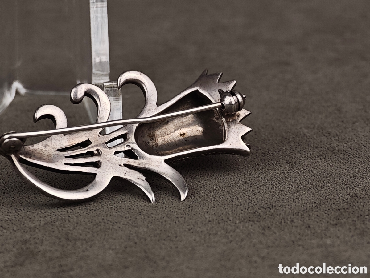 Joyeria: Antiguo Broche de Plata y Marcasitas - Foto 10