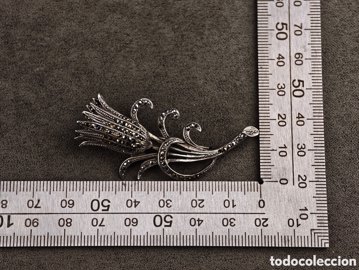 Joyeria: Antiguo Broche de Plata y Marcasitas - Foto 11