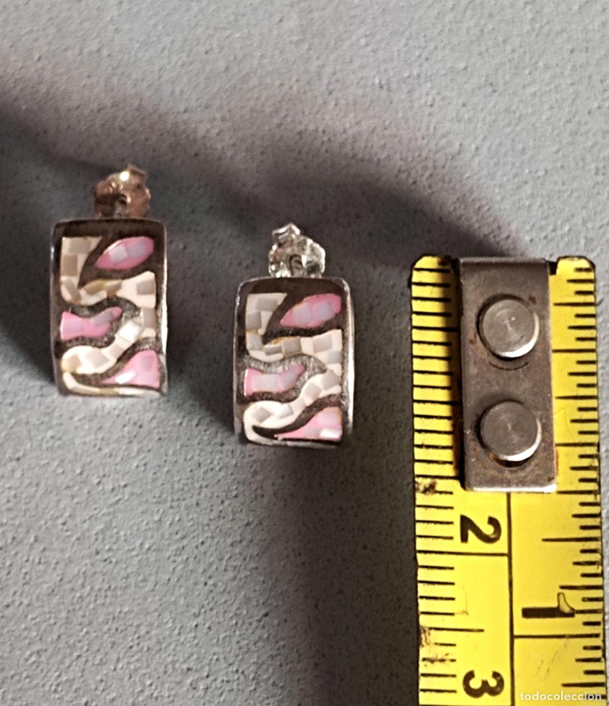 Joyeria: Pendientes plata de ley contrastada con n&aacute;car. - Foto 3