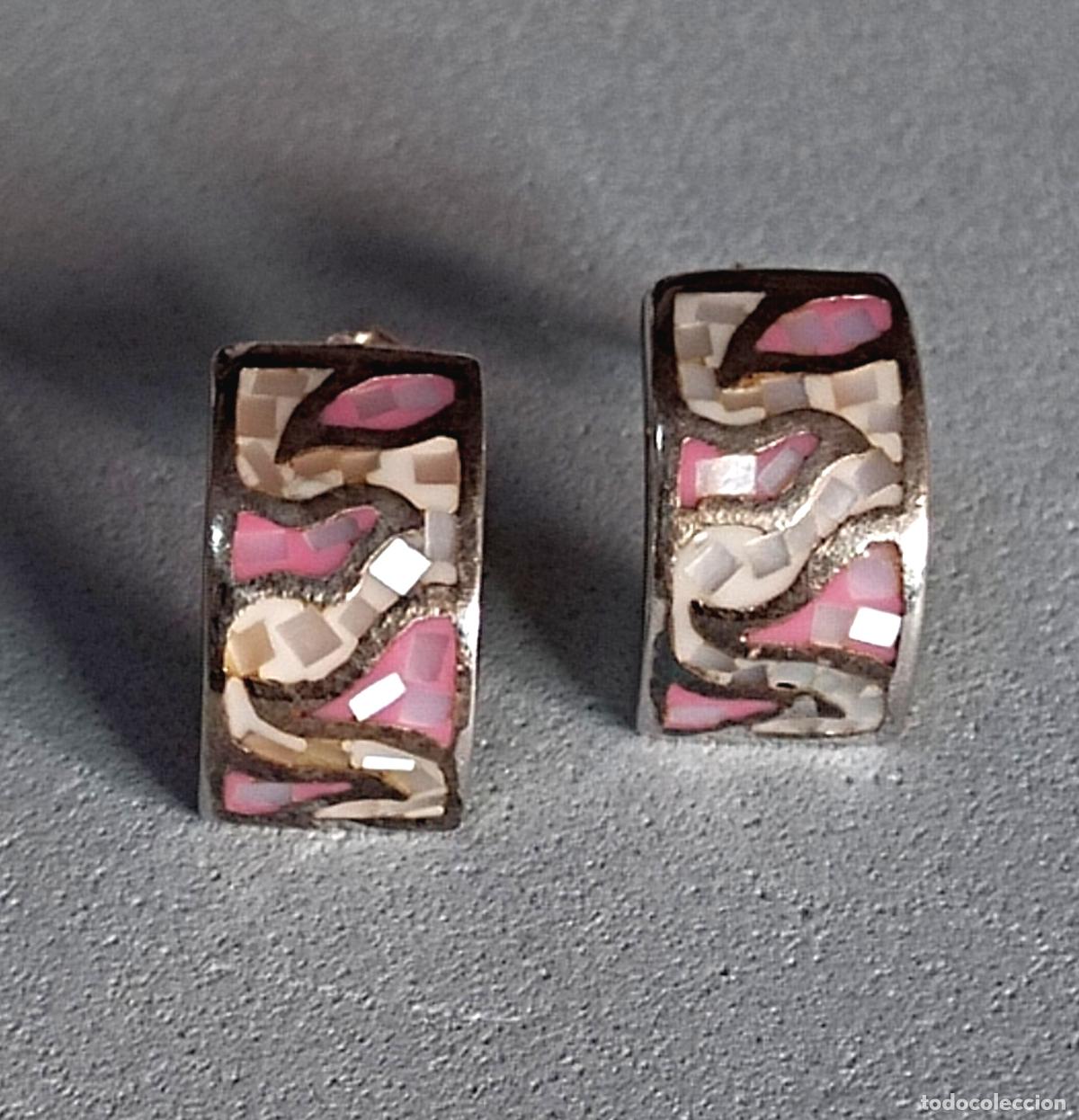 Joyeria: Pendientes plata de ley contrastada con n&aacute;car. - Foto 6