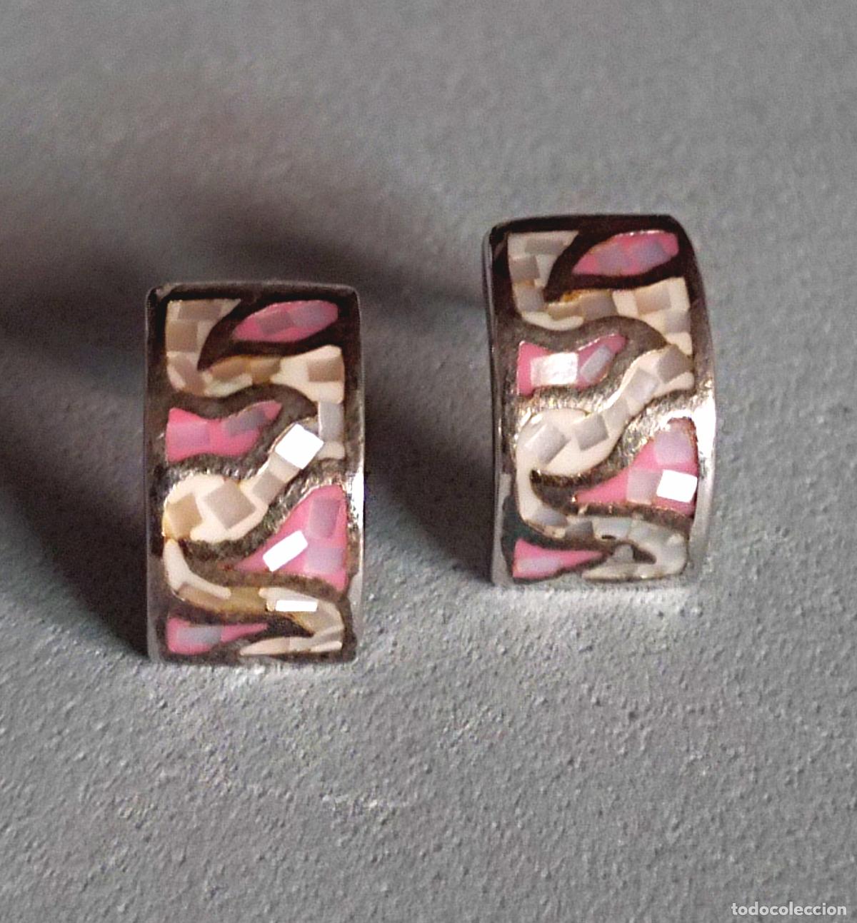 Joyeria: Pendientes plata de ley contrastada con n&aacute;car. - Foto 1