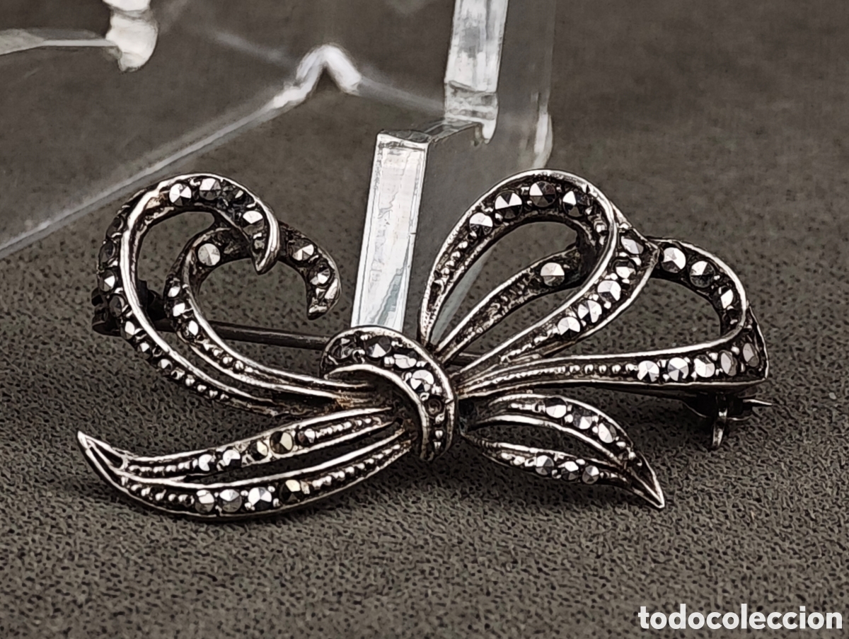 Joyeria: Antiguo Broche de Plata y Marcasitas - Foto 5
