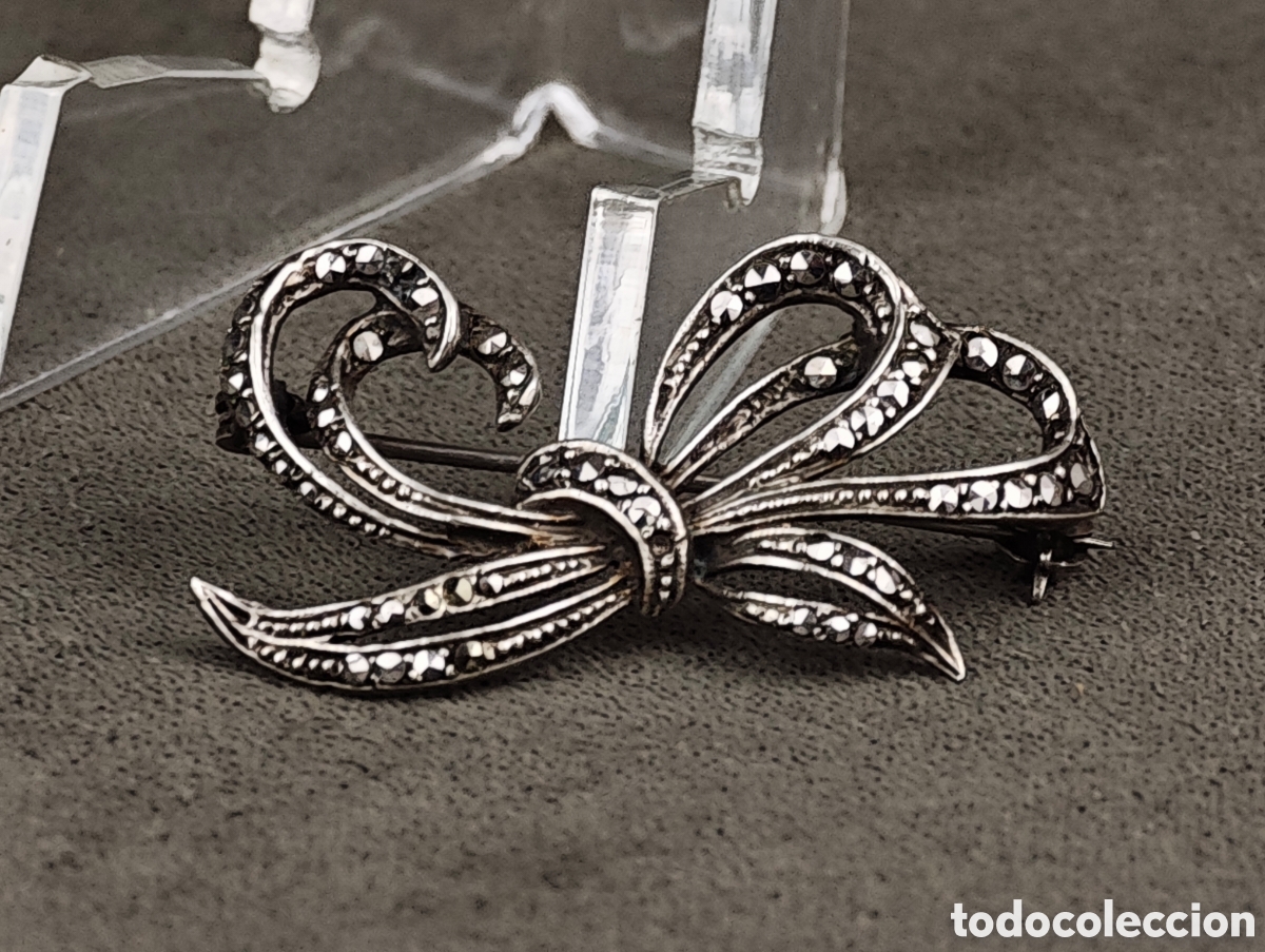 Joyeria: Antiguo Broche de Plata y Marcasitas - Foto 6