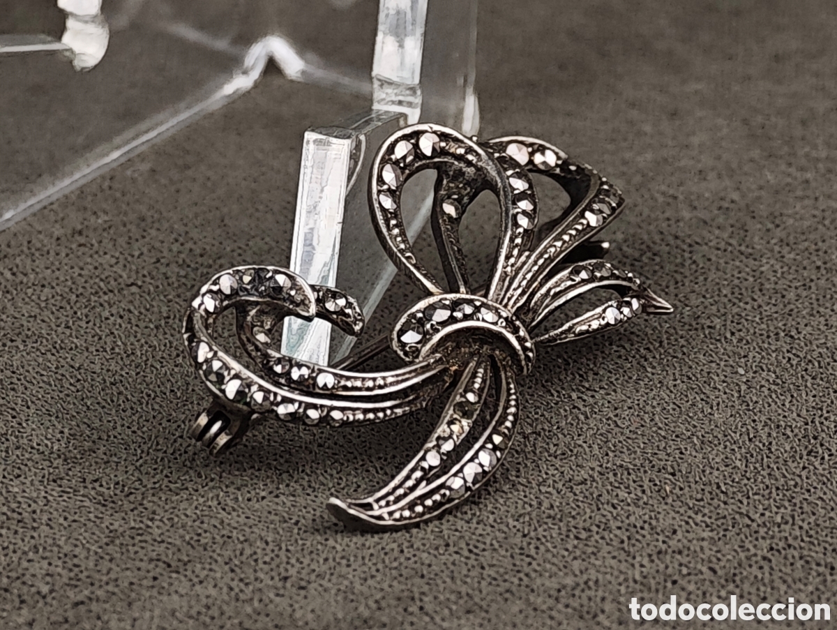 Joyeria: Antiguo Broche de Plata y Marcasitas - Foto 7