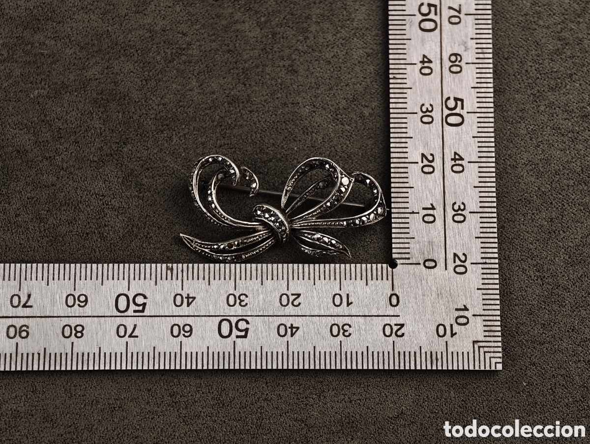 Joyeria: Antiguo Broche de Plata y Marcasitas - Foto 12