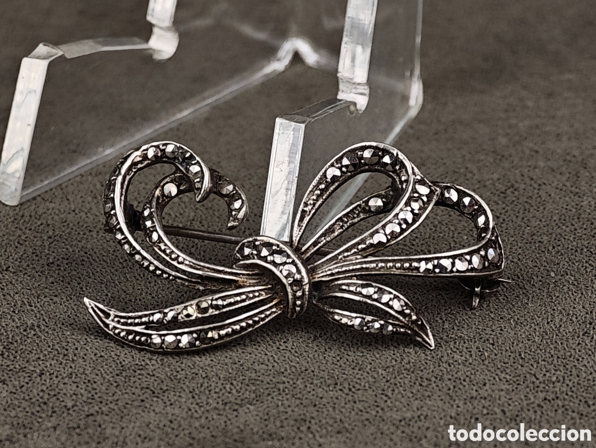 Joyeria: Antiguo Broche de Plata y Marcasitas - Foto 1