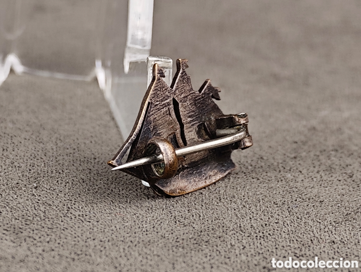 Joyeria: Antiguo Broche de Metal Plateado - Foto 8