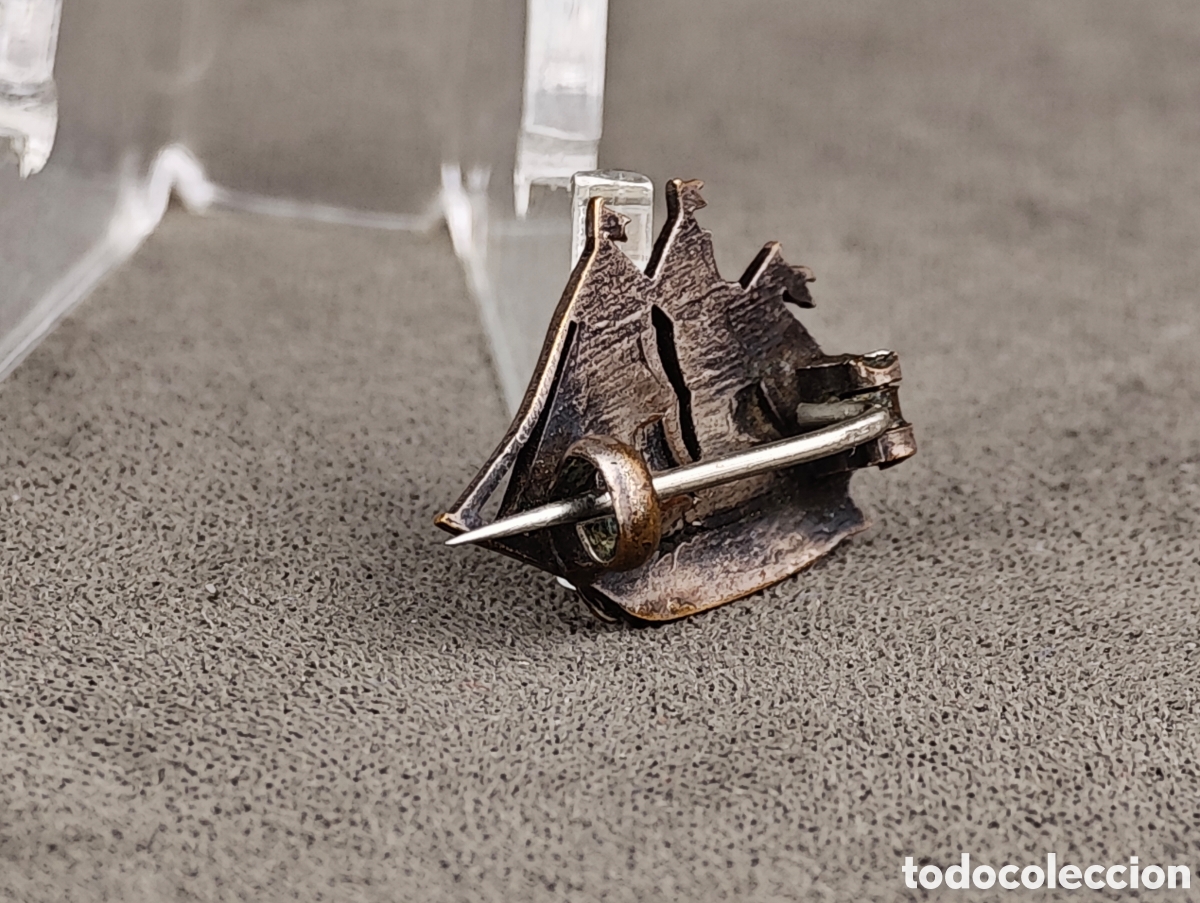 Joyeria: Antiguo Broche de Metal Plateado - Foto 9