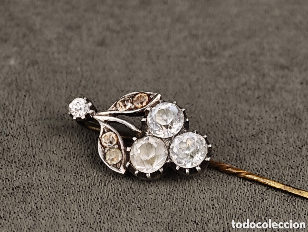 Joyeria: Antiguo Broche Aguja de Plata y Cristal de Roca - Foto 3