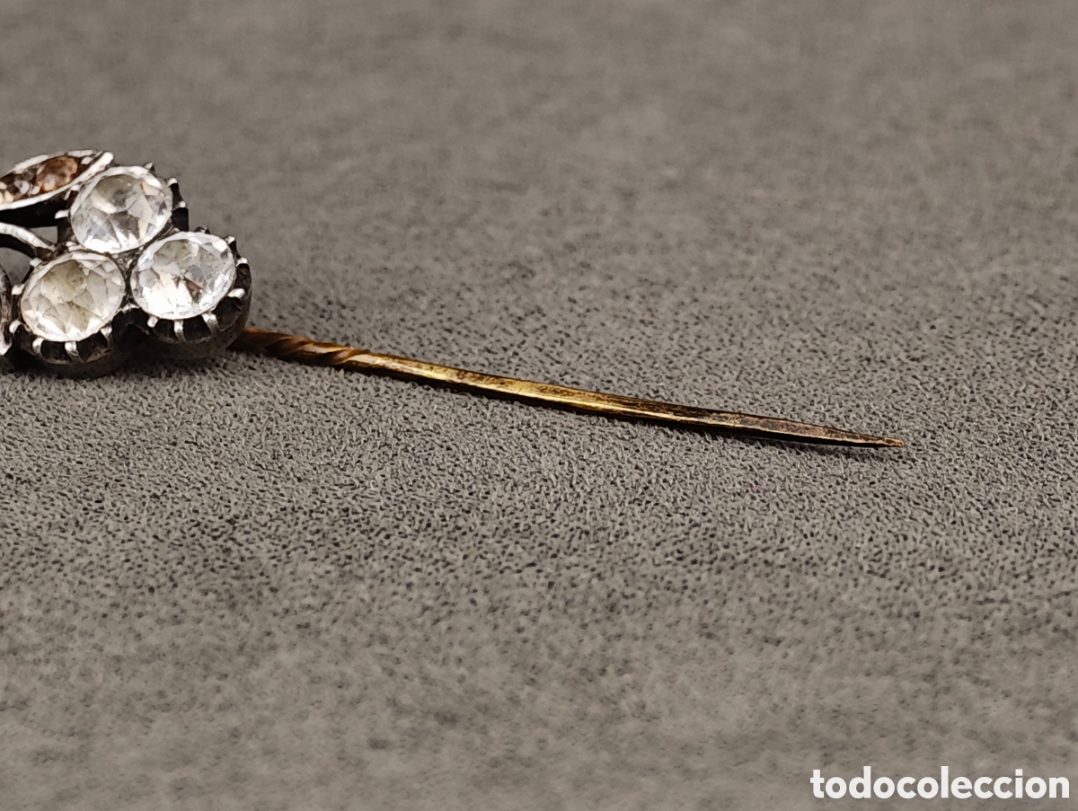 Joyeria: Antiguo Broche Aguja de Plata y Cristal de Roca - Foto 6
