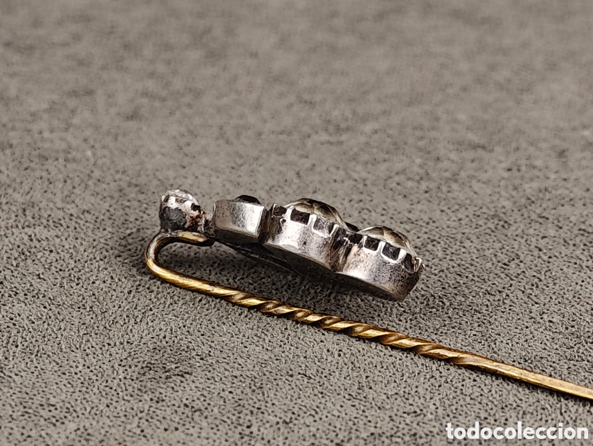 Joyeria: Antiguo Broche Aguja de Plata y Cristal de Roca - Foto 8