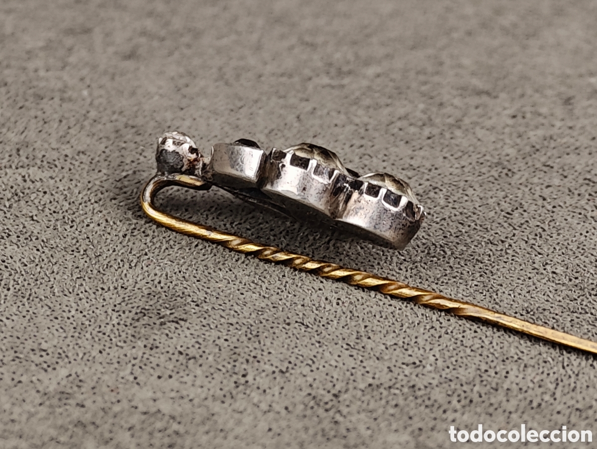 Joyeria: Antiguo Broche Aguja de Plata y Cristal de Roca - Foto 10