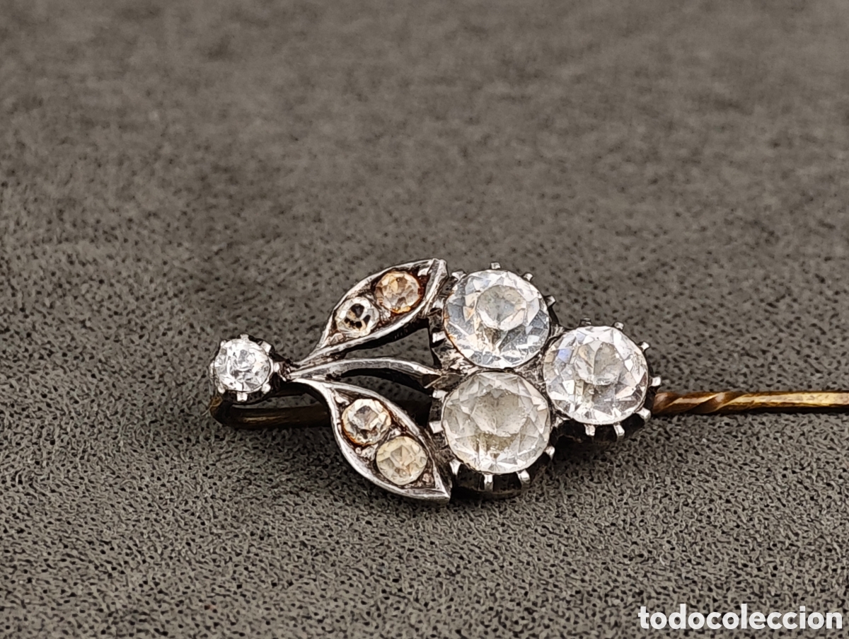 Joyeria: Antiguo Broche Aguja de Plata y Cristal de Roca - Foto 11