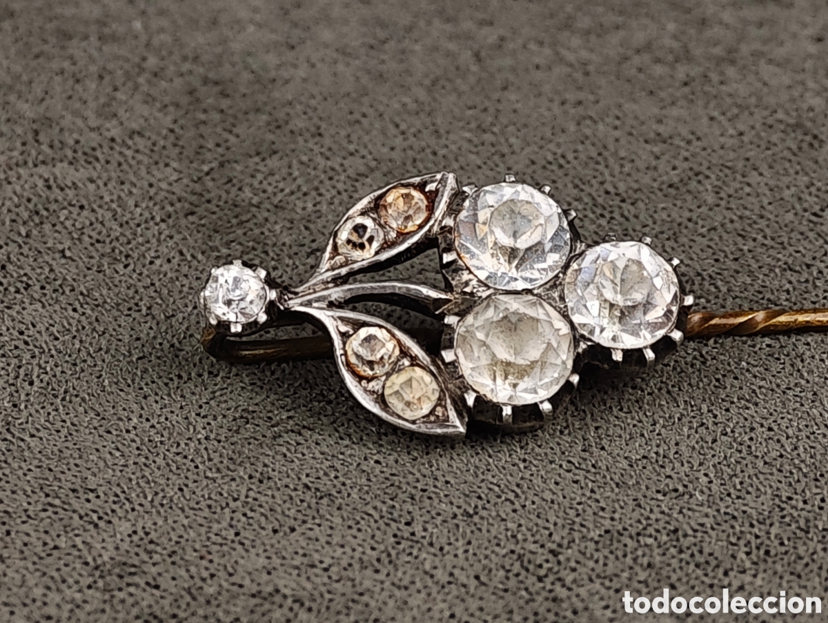 Joyeria: Antiguo Broche Aguja de Plata y Cristal de Roca - Foto 12