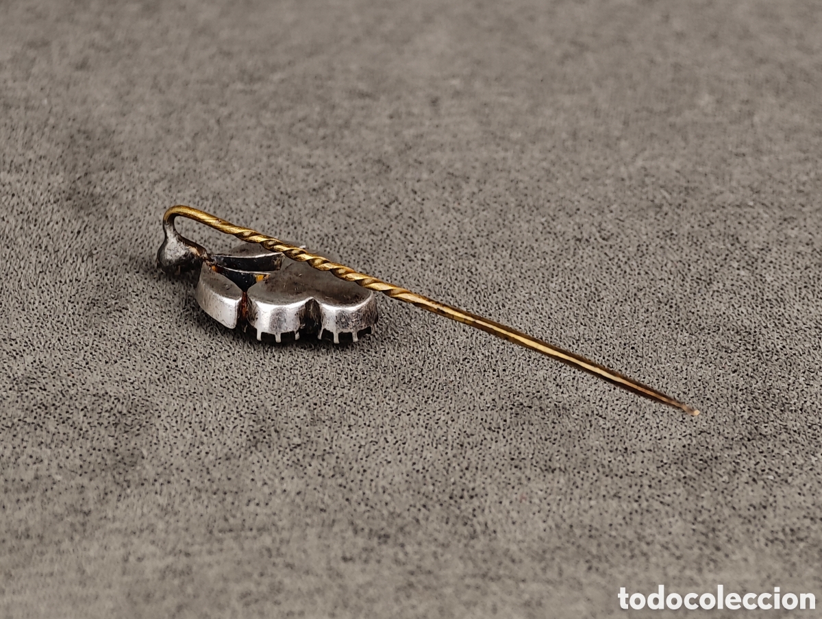 Joyeria: Antiguo Broche Aguja de Plata y Cristal de Roca - Foto 14