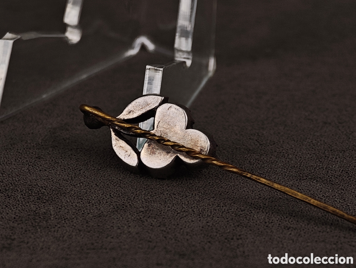 Joyeria: Antiguo Broche Aguja de Plata y Cristal de Roca - Foto 16