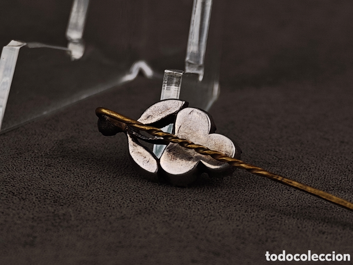 Joyeria: Antiguo Broche Aguja de Plata y Cristal de Roca - Foto 17