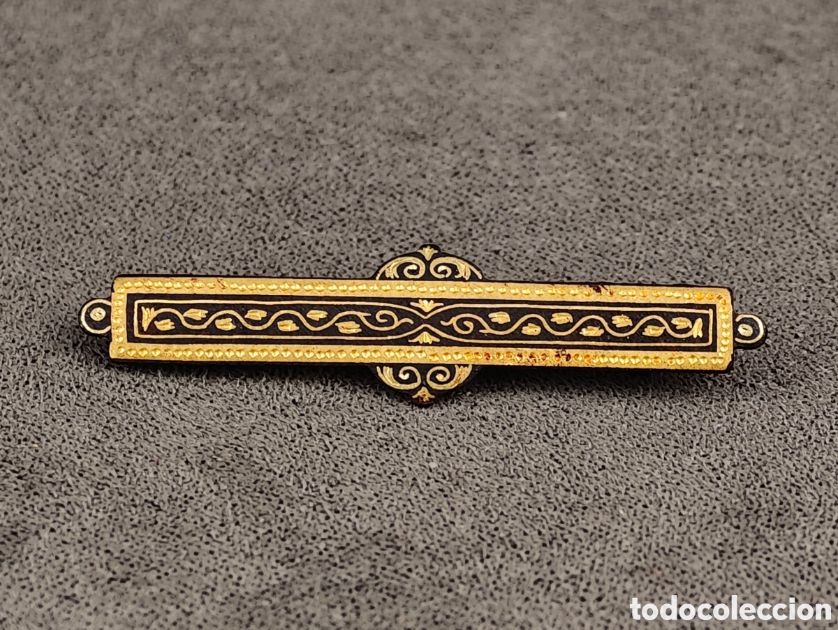 Joyeria: Antiguo Broche Damasquinado - Foto 2