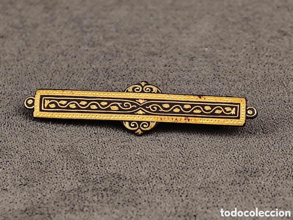 Joyeria: Antiguo Broche Damasquinado - Foto 3