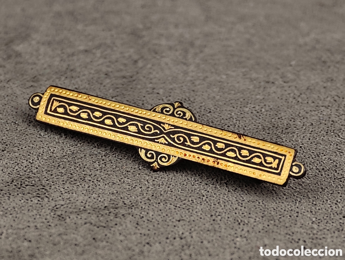 Joyeria: Antiguo Broche Damasquinado - Foto 4