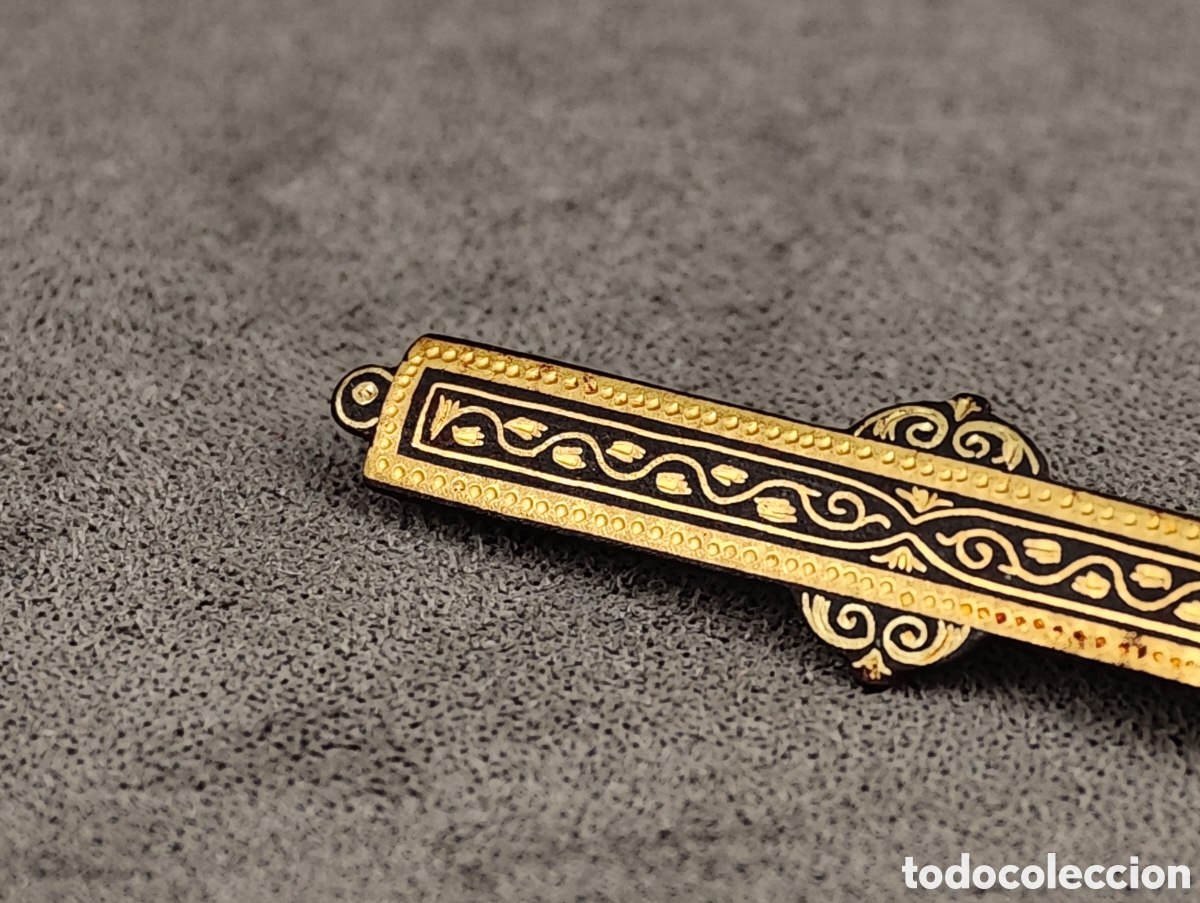 Joyeria: Antiguo Broche Damasquinado - Foto 5