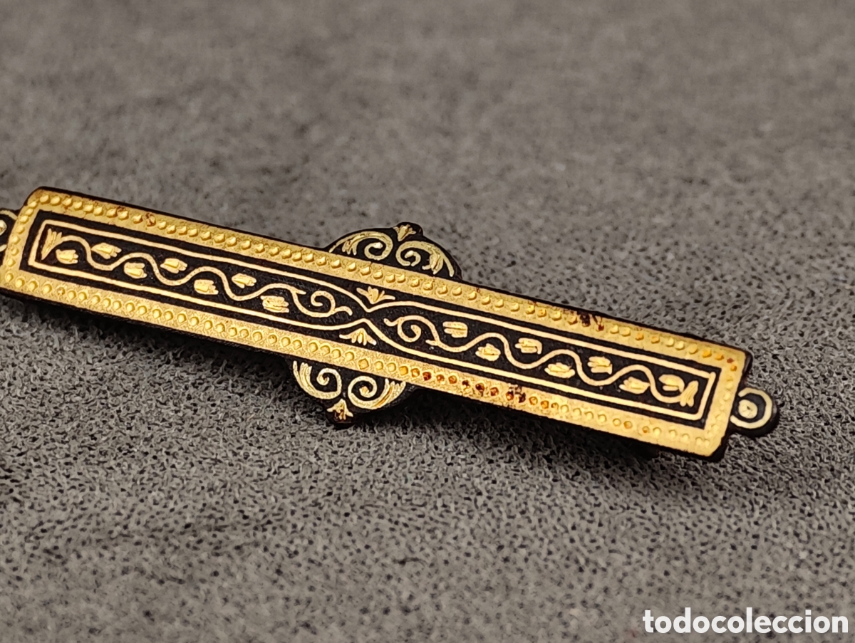 Joyeria: Antiguo Broche Damasquinado - Foto 6