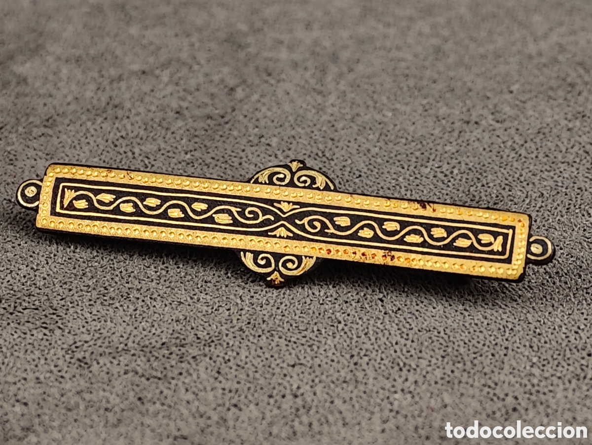 Joyeria: Antiguo Broche Damasquinado - Foto 7