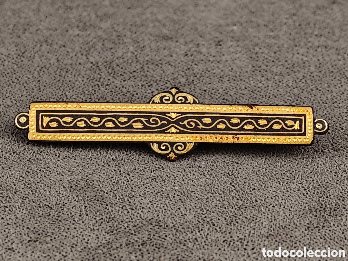 Joyeria: Antiguo Broche Damasquinado - Foto 1