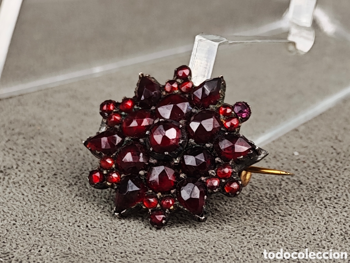 Joyeria: Antiguo Broche de Plata y Granates - Foto 6