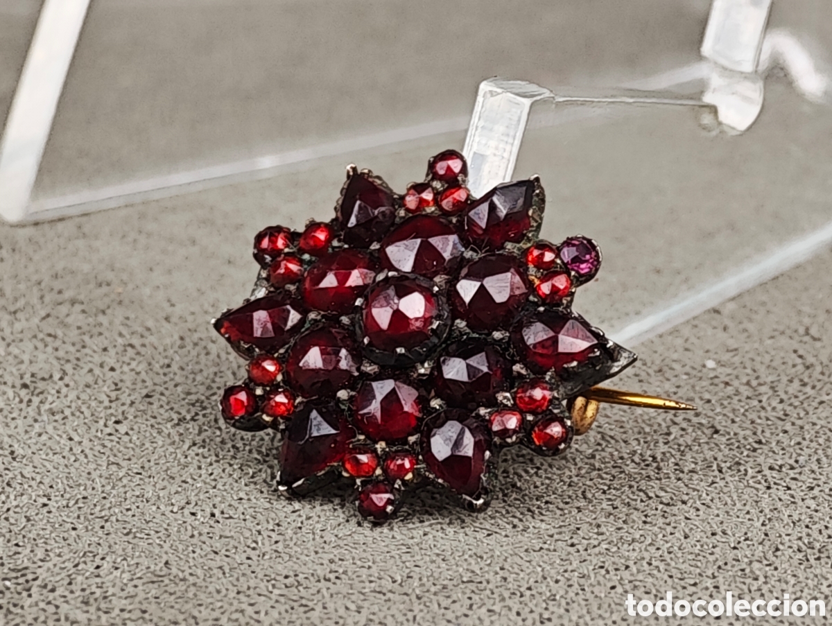 Joyeria: Antiguo Broche de Plata y Granates - Foto 7