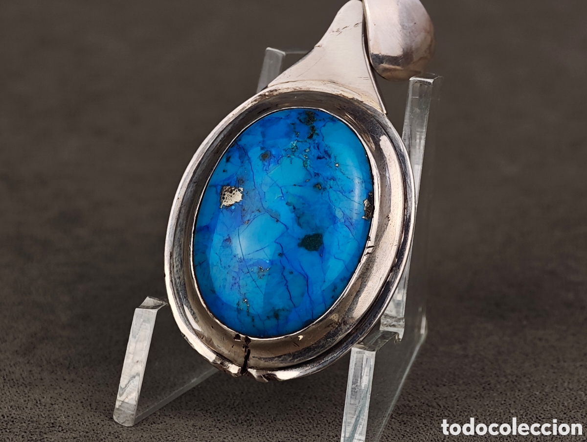 Joyeria: Antiguo Colgante de Plata y Turquesa - Foto 9