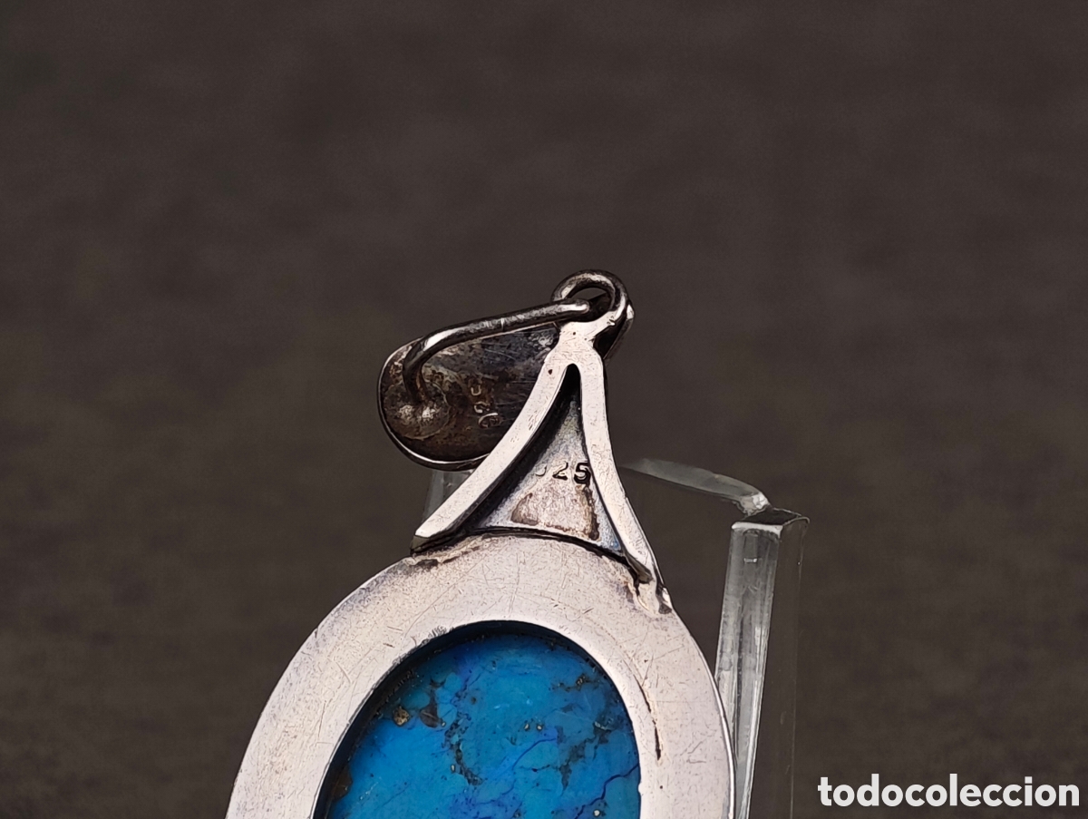 Joyeria: Antiguo Colgante de Plata y Turquesa - Foto 13