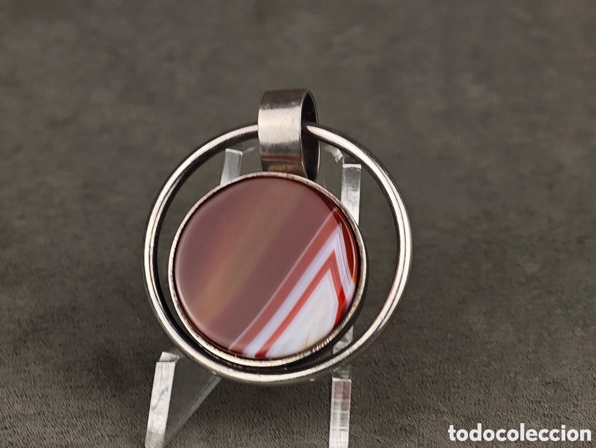 Joyeria: Antiguo Colgante de Plata y &Aacute;gata - Foto 3