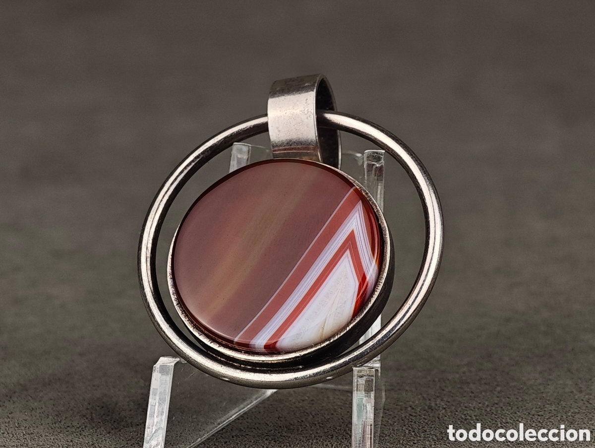 Joyeria: Antiguo Colgante de Plata y &Aacute;gata - Foto 4