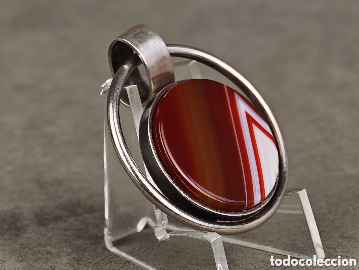 Joyeria: Antiguo Colgante de Plata y &Aacute;gata - Foto 6
