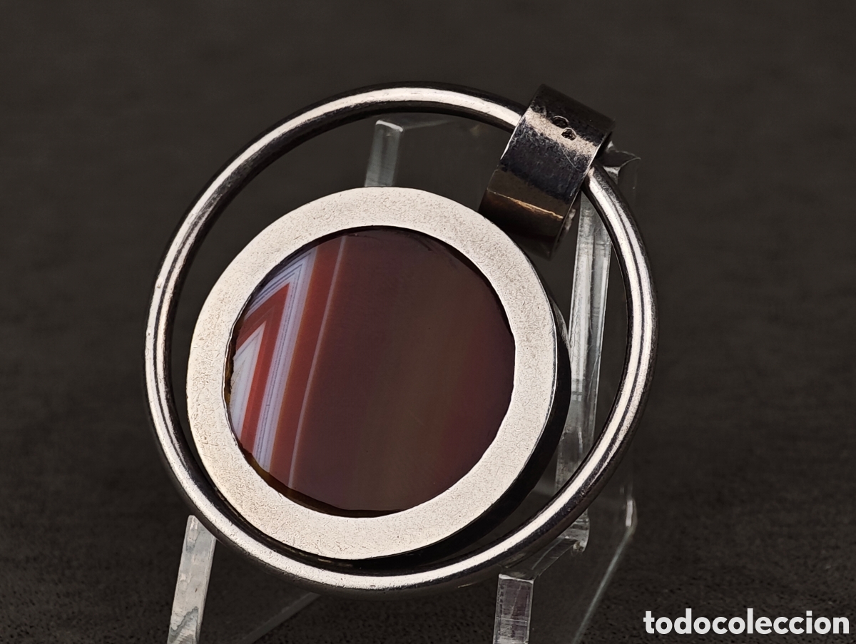 Joyeria: Antiguo Colgante de Plata y &Aacute;gata - Foto 8