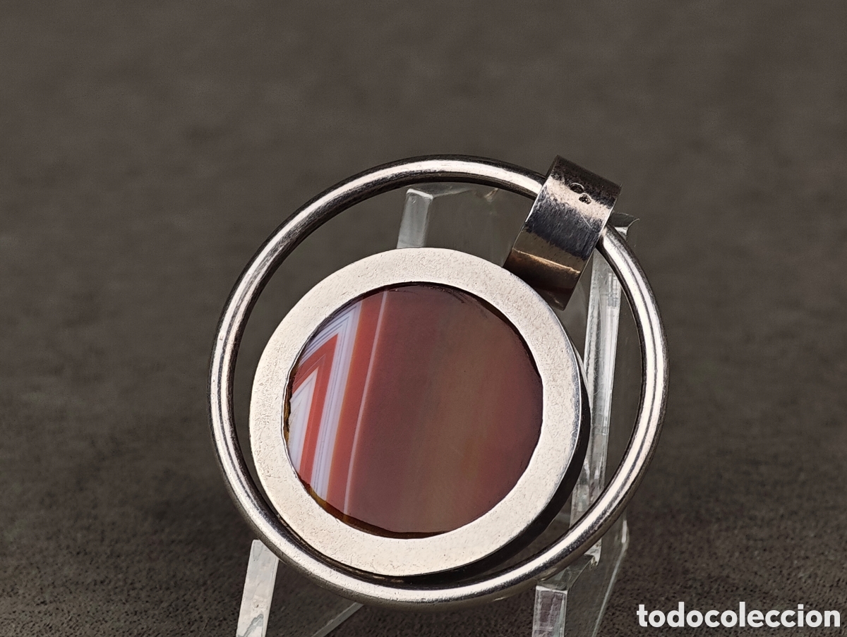 Joyeria: Antiguo Colgante de Plata y &Aacute;gata - Foto 9