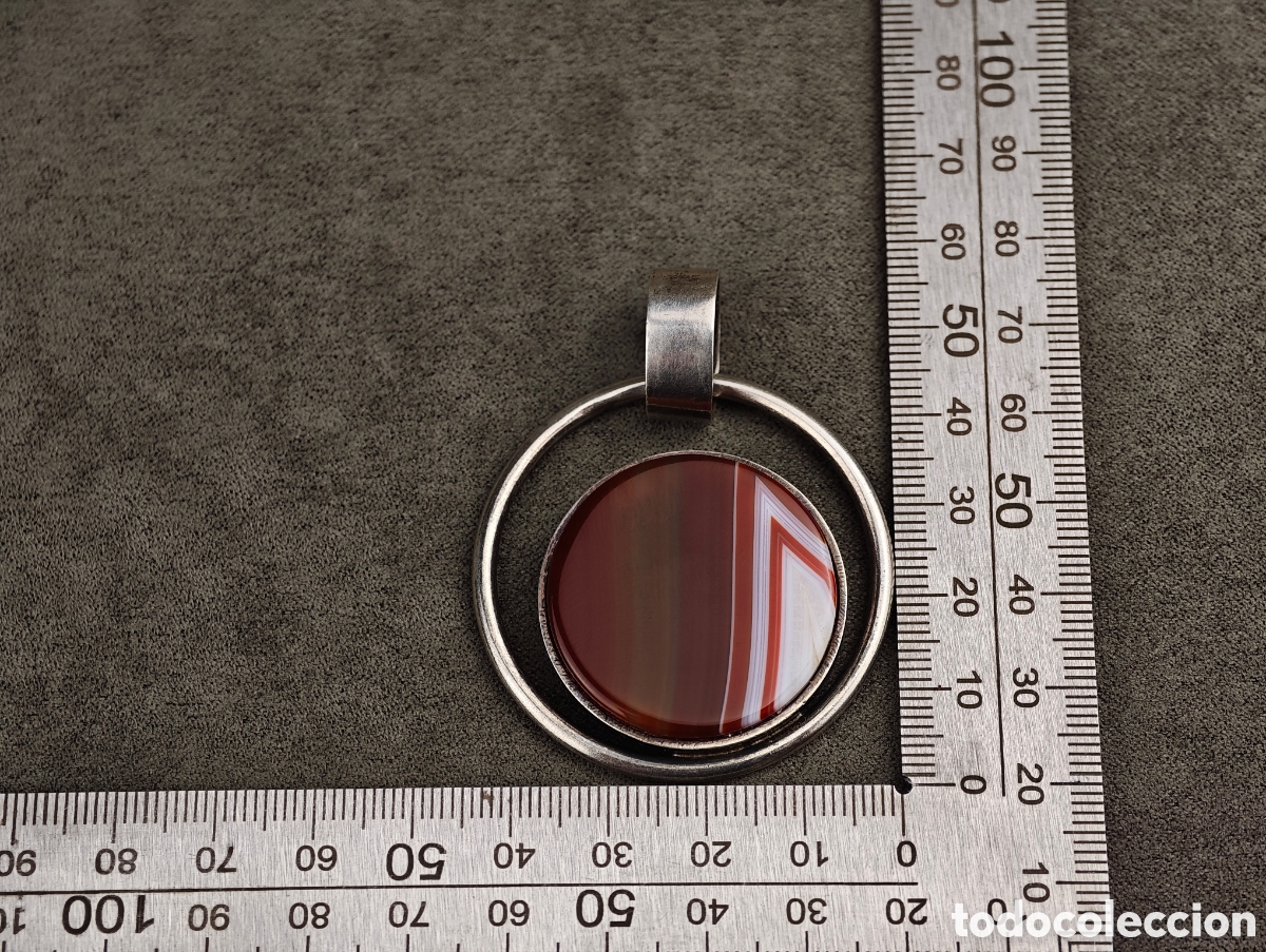 Joyeria: Antiguo Colgante de Plata y &Aacute;gata - Foto 12