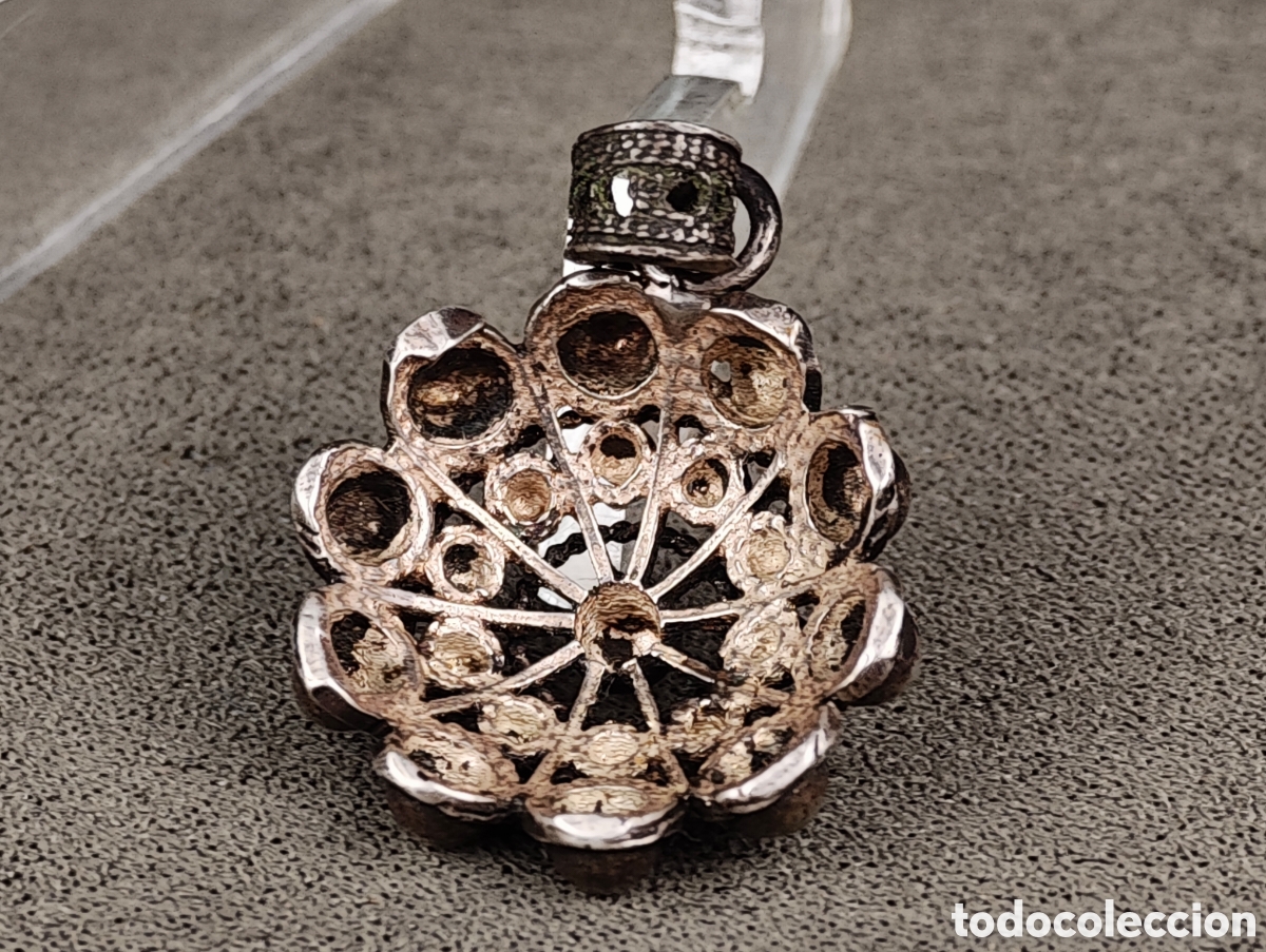 Joyeria: Antiguo Colgante de Plata Boton Charro - Foto 5
