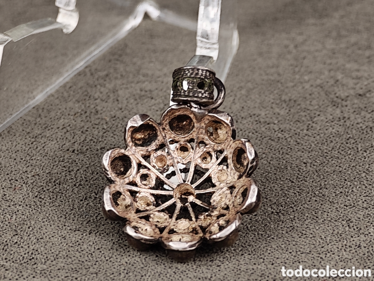 Joyeria: Antiguo Colgante de Plata Boton Charro - Foto 6