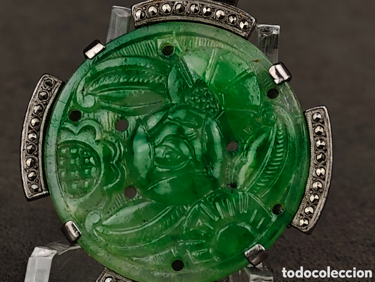 Joyeria: Antiguo Colgante Jade Art Deco - Foto 4