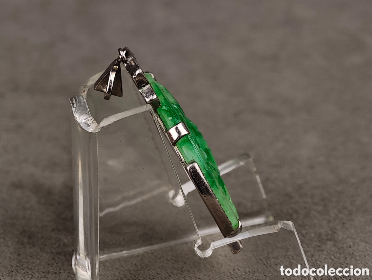 Joyeria: Antiguo Colgante Jade Art Deco - Foto 6