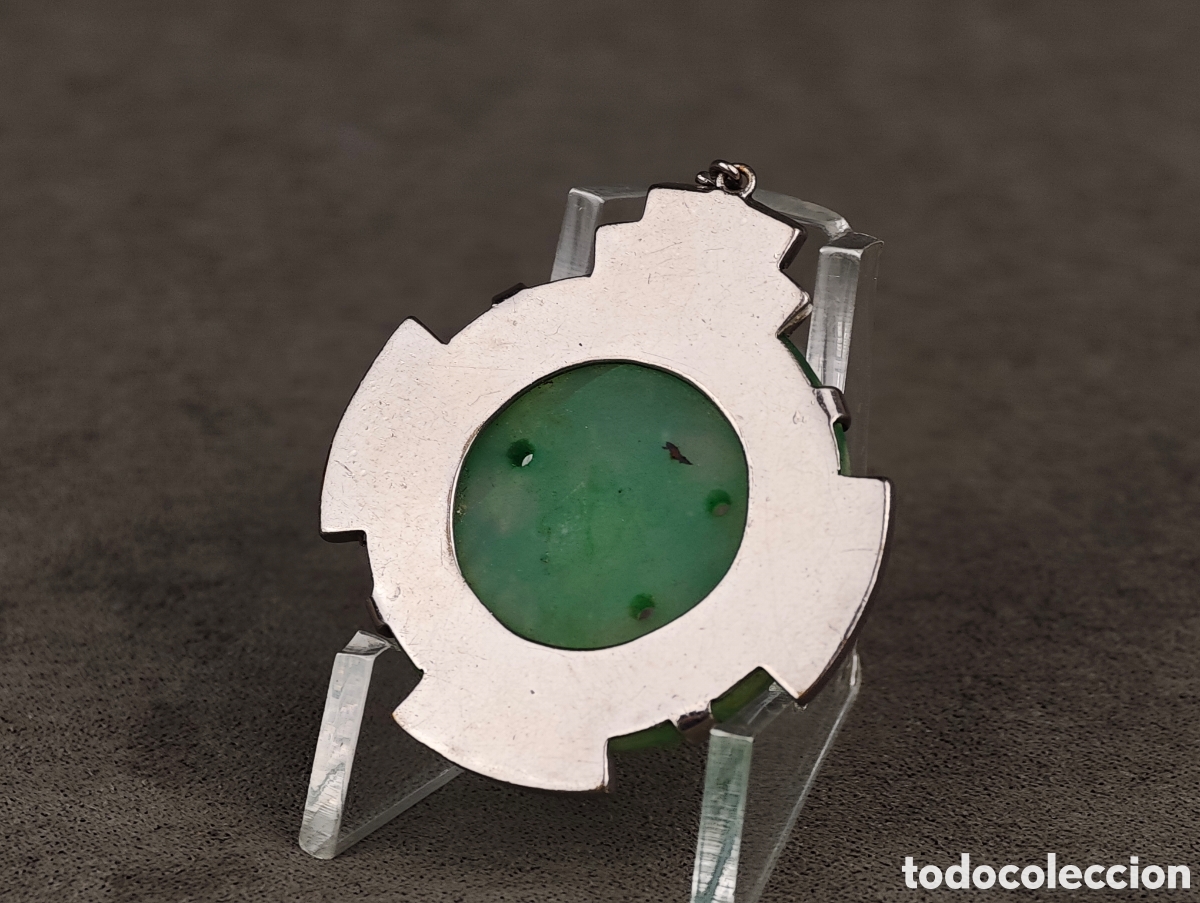 Joyeria: Antiguo Colgante Jade Art Deco - Foto 8