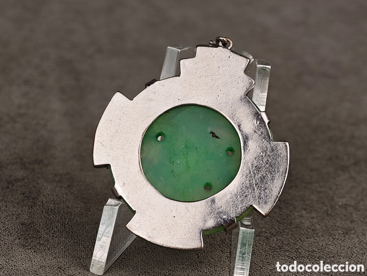 Joyeria: Antiguo Colgante Jade Art Deco - Foto 9
