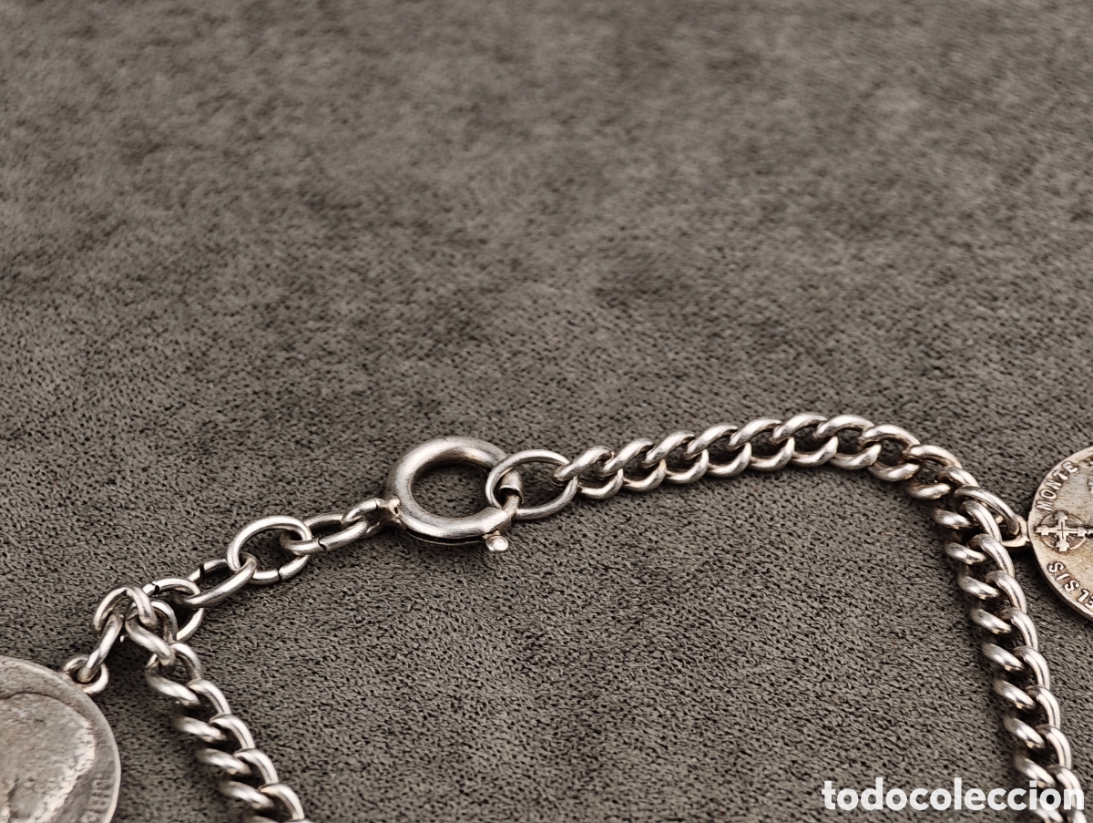 Joyeria: Antigua Pulsera de Plata con Monedas - Foto 3