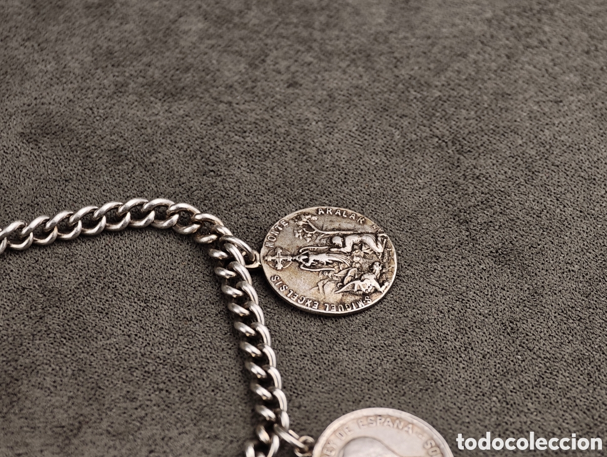 Joyeria: Antigua Pulsera de Plata con Monedas - Foto 4